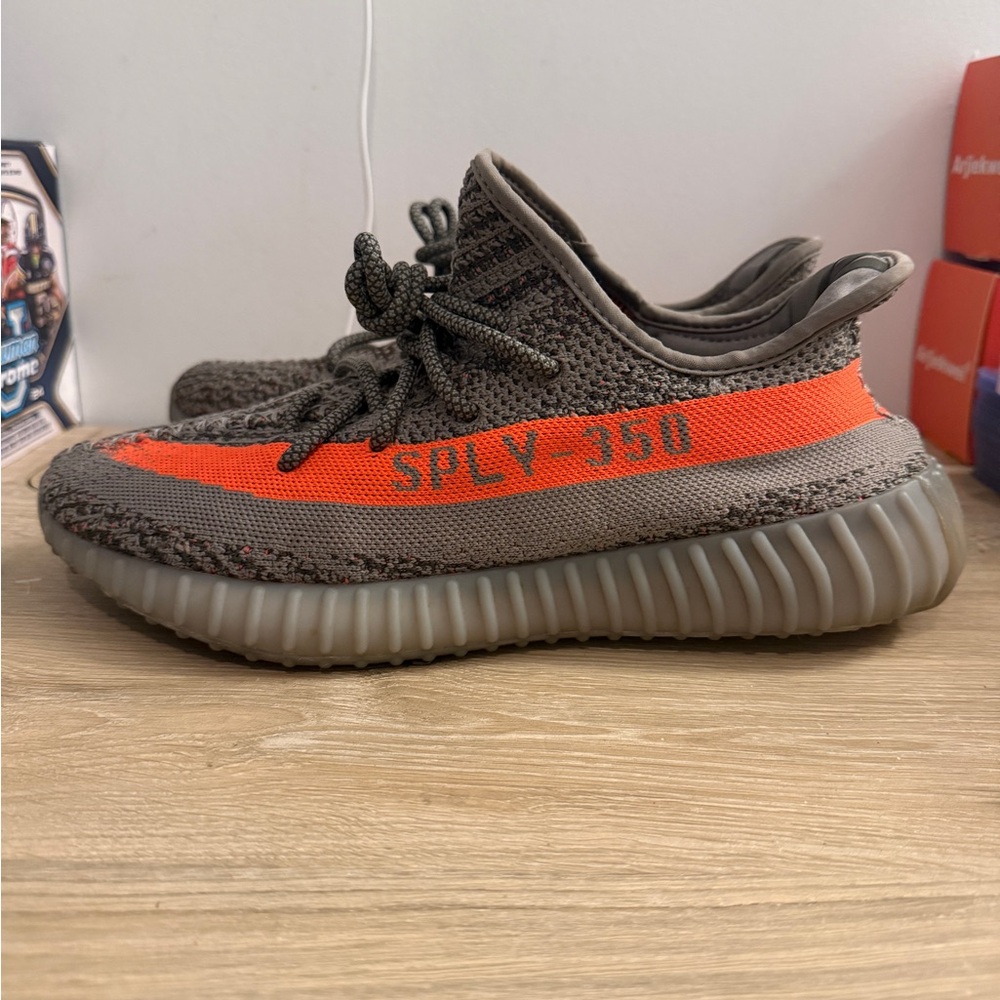 Yeezy 350 Beluga Mens Size 11 Gray Orange Sneakers